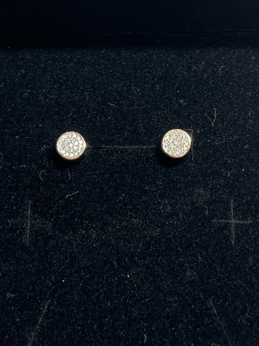 New Hillberg & Berk rose gold pave stud earrings. 925